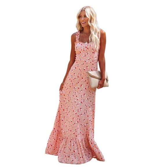 Vici Dresses & Skirts - Vici • Like A Peach Floral Maxi Dress Size S